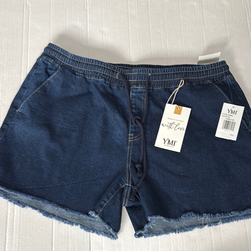 YMI Denim Shorts with Frayed Hem XL NWT